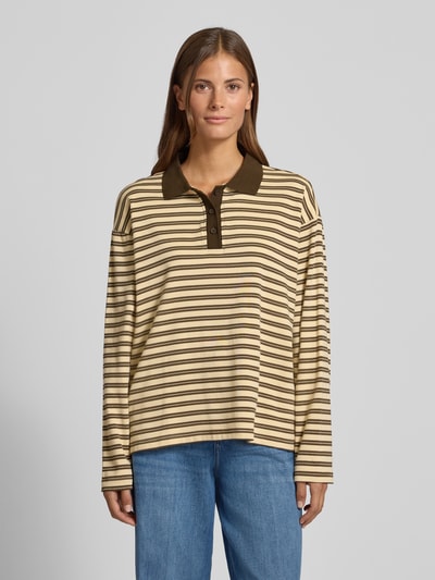 LOLLYS LAUNDRY Regular fit poloshirt met korte knoopsluiting, model 'Moby' Chocoladebruin - 4