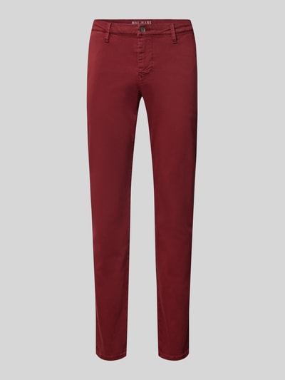 MAC Regular fit broek met riemlussen, model 'Lennox' Rood - 2