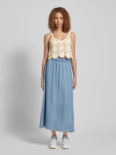 Only Crop Top mit Häkelspitz Sand 1