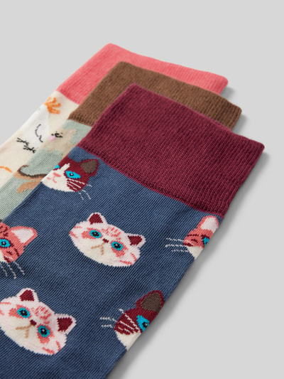 DillySocks Sokken met motiefstitching in een set van 3 paar, model 'Precious Pets' Offwhite - 2