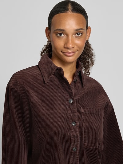 Marc O'Polo DENIM relaxed fit blouse met lange mouwen van katoenmix Donkerbruin - 3