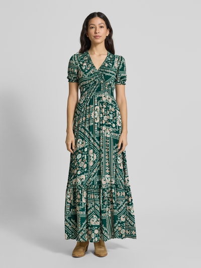 Apricot Maxikleid aus Viskose im Allover-Look Gruen 4