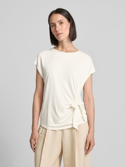 Oui T-shirt met knoopdetail Offwhite - 4