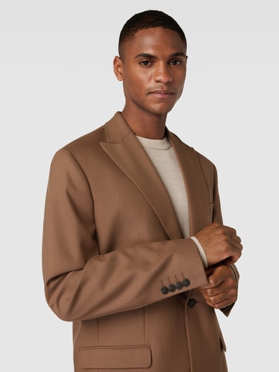 SELECTED HOMME Marynarka zapinana na jeden guzik z brustaszą model ‘SKYE’ Camel 3