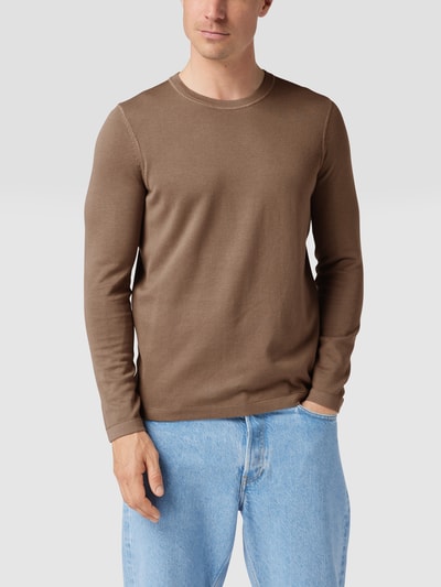 Marc O'Polo Strickpullover mit Label-Stitching Stein 4