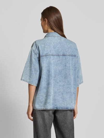 Mustang Oversized jeansblouse met lyocell en 1/2-mouwen, model 'Ella' Lichtblauw - 5