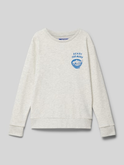 Jack & Jones Sweatshirt mit Label-Print Hellgrau Melange 1