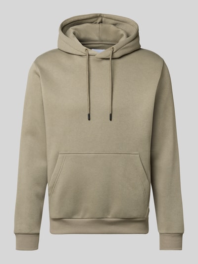 Produktfoto, Hoodie mit Kapuze Modell 'BRADLEY' von Jack & Jones in Beige, Materialmix mit Baumwolle, Känguru-Tasche, gerippte Abschlüsse.