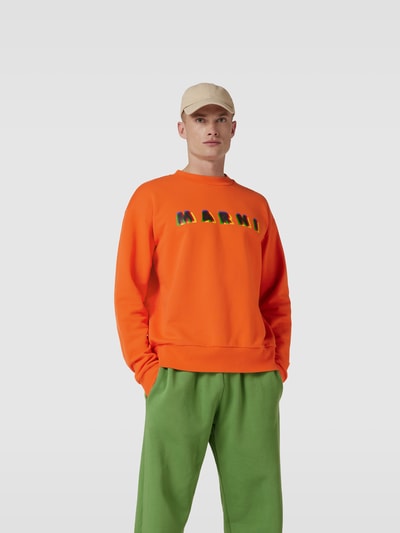 Marni Sweatshirt mit Label-Print Orange 4