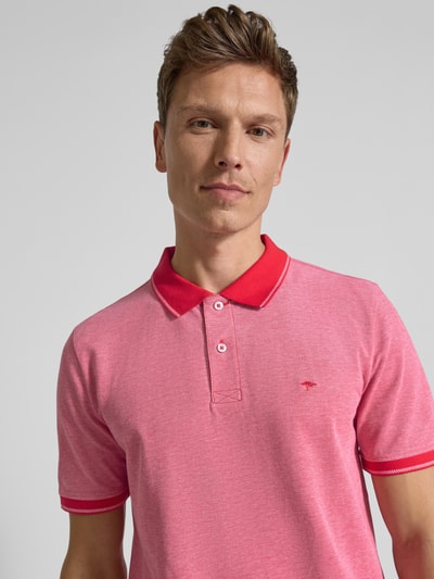 Fynch-Hatton Poloshirt met labelstitching Rood - 3