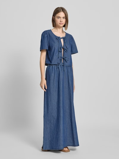 Pieces Maxi-Rock aus reiner Baumwolle Modell 'TENIM' Dunkelblau 1