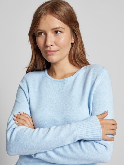 Christian Berg Woman Strickpullover mit gerippten Abschlüssen Hellblau Melange 5