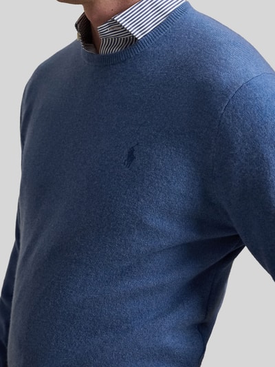 Polo Ralph Lauren Regular Fit Pullover aus reiner Wolle Jeansblau 3