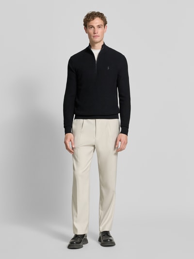 Polo Ralph Lauren Regular Fit Troyer aus Baumwoll-Mix mit Logo-Stitching Black 1