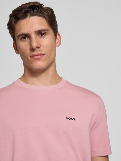 BOSS Green Regular fit T-shirt van katoenmix Mauve - 3