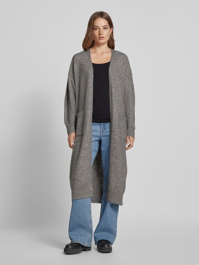 YAS Cardigan mit offener Vorderseite Modell 'BALIS' Dunkelgrau Melange 4