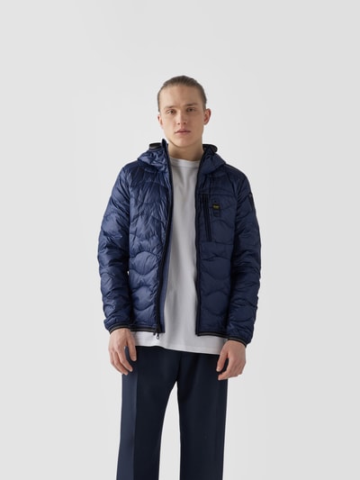 Blauer USA Daunenjacke mit Kapuze Marine 5