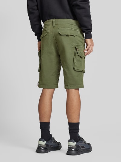 Alpha Industries Regular fit korte cargobroek met labelstitching, model 'CREW SHORT' Groen - 5