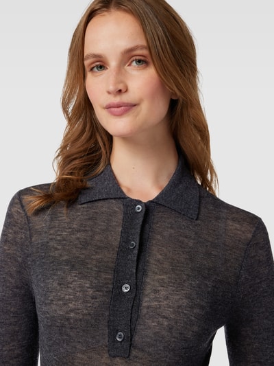 Filippa K Longsleeve mit Umlegekragen Anthrazit 3