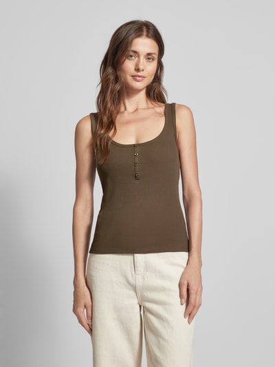 Mango Trägertop mit Knopfleiste Modell 'BRISA' Khaki 4