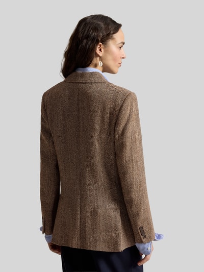 Polo Ralph Lauren Żakiet w kroju regular fit z mieszanki lnu z domieszką jedwabiu Camel melanż 5