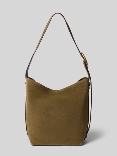 Produktfoto, Handtasche aus Leder mit Label-Applikation Modell 'NOLITA' von MICHAEL Michael Kors in Oliv, strukturierte Oberfläche, goldfarbene Details, Damen Handtasche, Hauptfach mit Magnetverschluss, Schulterriemen, Maße ca. 35x33x17 cm, Länge Riemen ca. 72 cm.