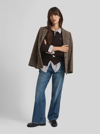 GANT Regular Fit Strickjacke aus Baumwoll-Mix Mittelbraun 1