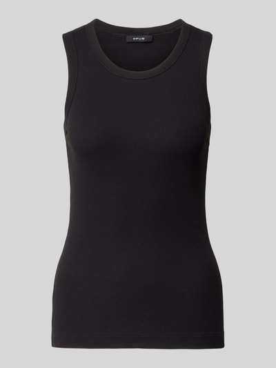 OPUS Slim fit tanktop van katoenmix model 'Ilesso' Zwart - 1