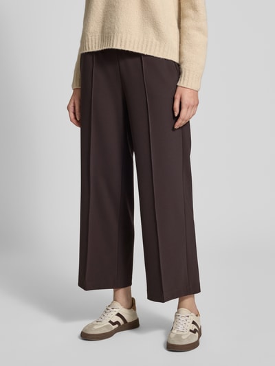 Cambio Spodnie materiałowe o skróconym kroju model ‘CAMERON’ Ciemnobrązowy 4