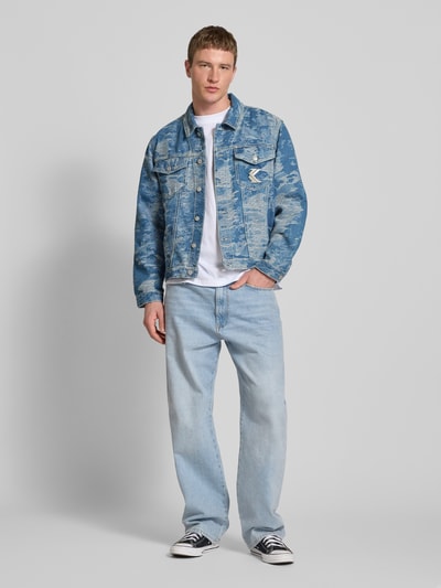 KARL KANI Jeansjack met kentkraag Jeansblauw - 1