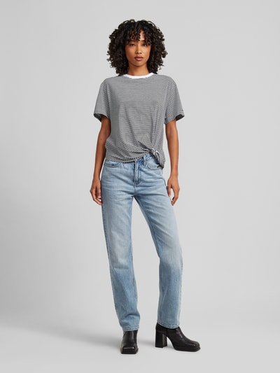 G-Star RAW Relaxed Fit T-Shirt aus reiner Baumwolle mit geknotetem Saum Petrol 1