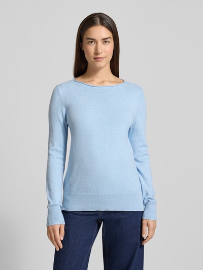 Christian Berg Woman Sweter z dzianiny z dekoltem w łódkę Jasnoniebieski melanż 4