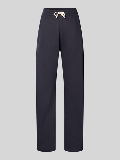 Produktfoto, Sweatpants mit elastischem Bund und Tunnelzug von Review, Damen, Relaxed-Fit, Baumwoll-Viskose-Mix, dunkelblau, glatte Textur