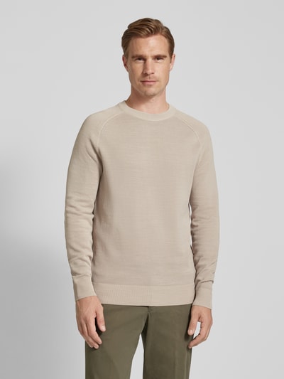 Marc O'Polo Gebreide pullover met ribboorden Offwhite - 4