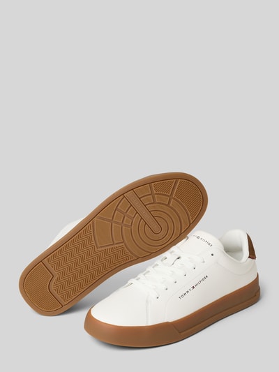 Tommy Hilfiger Low Top Sneaker aus echtem Leder Modell 'TH COURT' Weiss 4