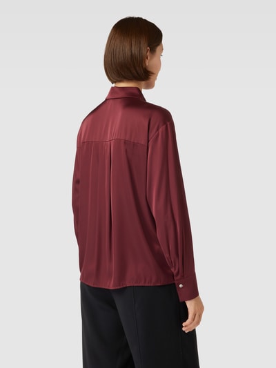 Christian Berg Woman Selection Bluse in Satin-Optik mit verdeckter Knopfleiste Bordeaux 5