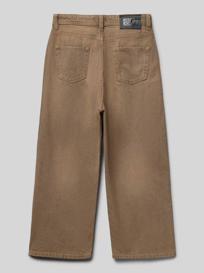 Jack & Jones Jeansy o kroju straight fit z naszywką z logo model ‘Iron’ Beżowy 3