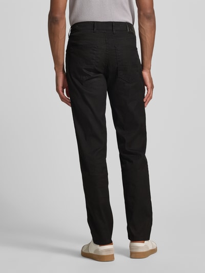 Brax Regular fit linnen broek in 5-pocketmodel, model 'CADIZ' Zwart - 5
