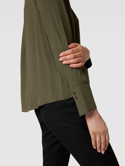 Luisa Cerano Bluse mit Schlüsselloch-Ausschnitt Khaki 3