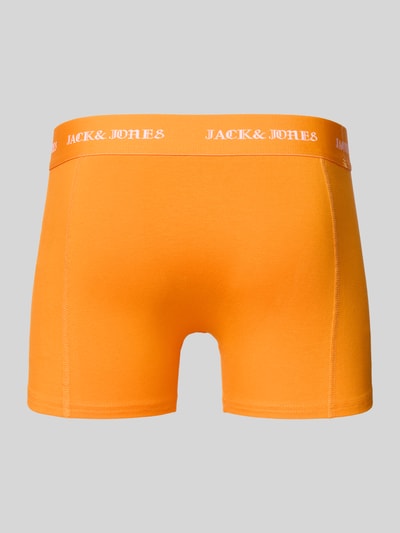 Jack & Jones Obcisłe bokserki z mieszanki bawełny w zestawie 3 szt. model ‘Miles’ Pomarańczowy 3