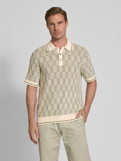 Jack & Jones Premium Regular fit poloshirt met labeldetail, model 'CODY' Zand - 4