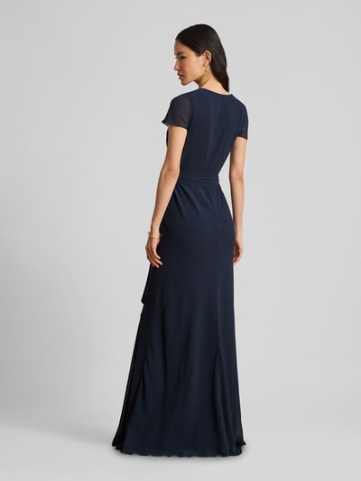 Lauren Ralph Lauren Avondjurk met strikceintuur en V-hals Donkerblauw - 5