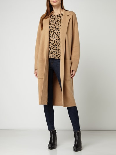 J CREW Pullover mit Animal-Print  Camel Melange 1