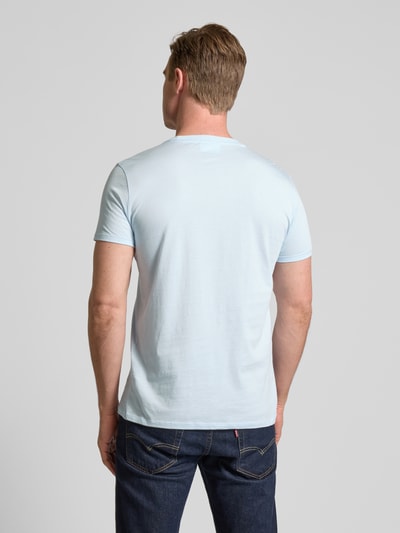 Lacoste T-shirt met ronde hals, model 'Supima' Lichtblauw - 5