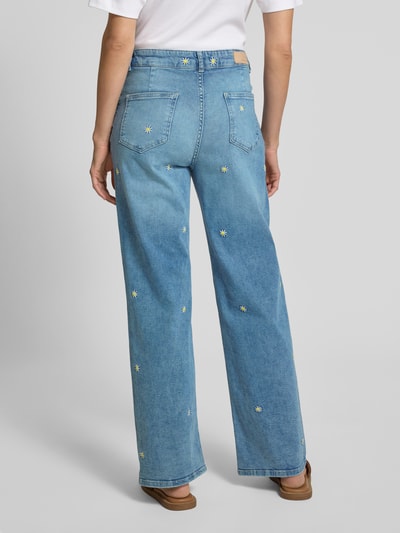 More & More Jeans mit weitem Bein und Stitchings Jeansblau 5