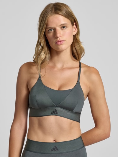 adidas Sportswear Bustier met logo en gekruiste bandjes Donkergroen - 3