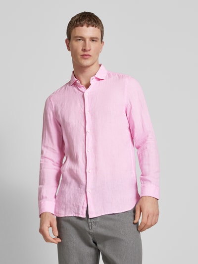 Superdry Koszula lniana o kroju regular fit z kołnierzykiem typu cutaway model ‘Vacation’ Mocnoróżowy 4