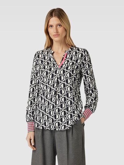 Emily Van den Bergh Blouseshirt van viscose met all-over motief Zwart - 4