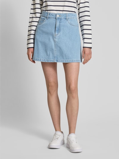 Pieces Jeansrok in A-lijn van katoenmix, model 'ABBI' Jeansblauw - 4