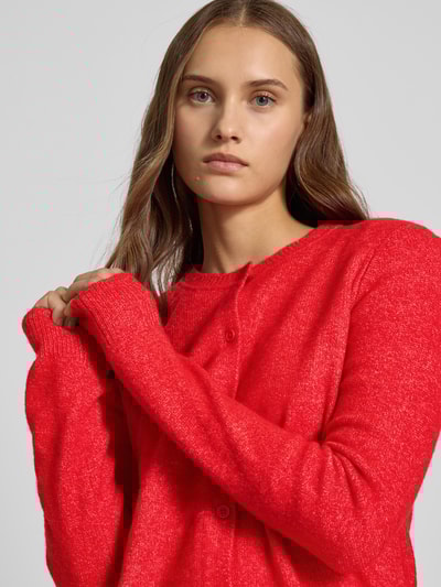 Pieces Kurtka z dzianiny o kroju regular fit z dodatkiem wełny model ‘MALOU’ Czerwony 3